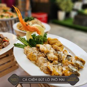 Cá chẽm đút lò phô mai